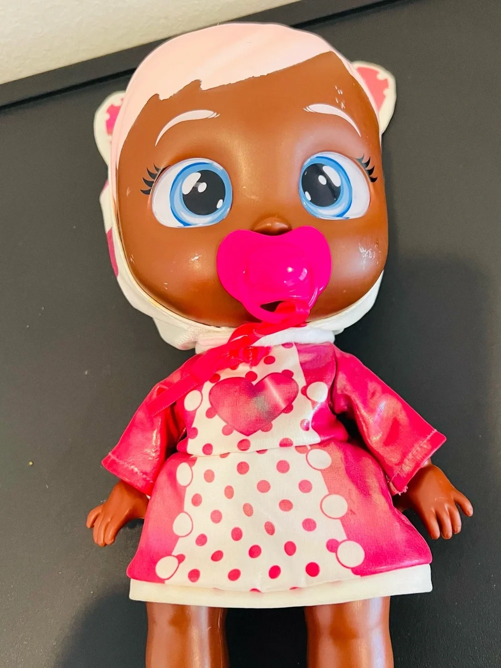 Pink Polka-Dot Baby Doll with Pacifier